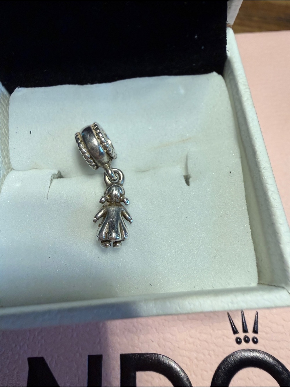 Pandora Retired Sterling Silver Little Girl Dangle Charm S925 ALE